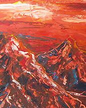 alpenglühen (2012, acrylic paint on cardboard 100x70cm)