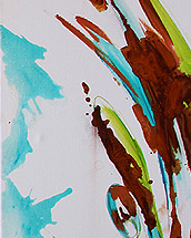 die auflösung I-IV 2016 (2016, acrylic paint and rust on canvas, 4x 30x70cm)