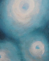 blaupause (2011, metallic paint on canvas 30x40cm)