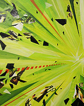 exhale (2014, acryl with prints and vinyl, 100x70cm)