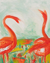 flamingos (2014, acryl on canvas, 70x100cm)