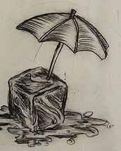 like ice in the sunshine (2015, drypoint on paper, ~A5)