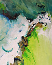 pfau (2017, acrylic paint on canvas, 30x70cm)