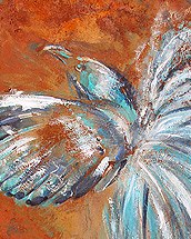 rostvogel (2017, acrylic paint and rust on canvas, 30x70cm)