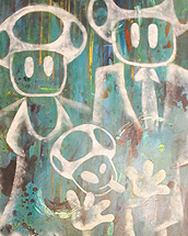 the mushrooms (2014, acrylic paint on cardboard 70x100cm)