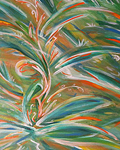 wachstum (2012, acrylic paint on cardboard 100x70cm)