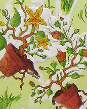 wildwuchs (2011, marker and acrylic paint on canvas, 30x30cm each)