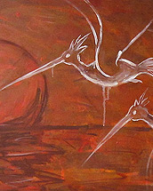 zugvögel (2012, acrylic paint & crayons on canvas 100x50cm)